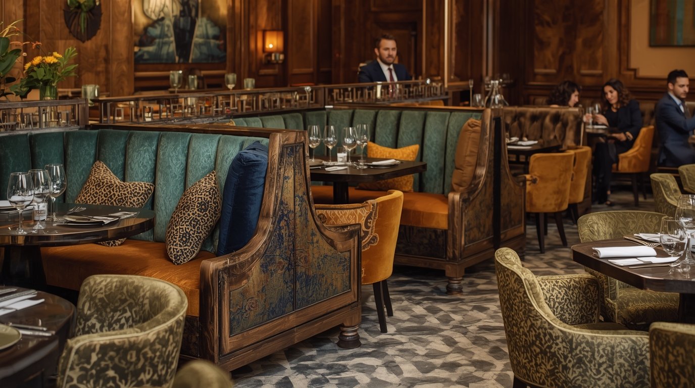 Bespoke textile décor for a restaurant